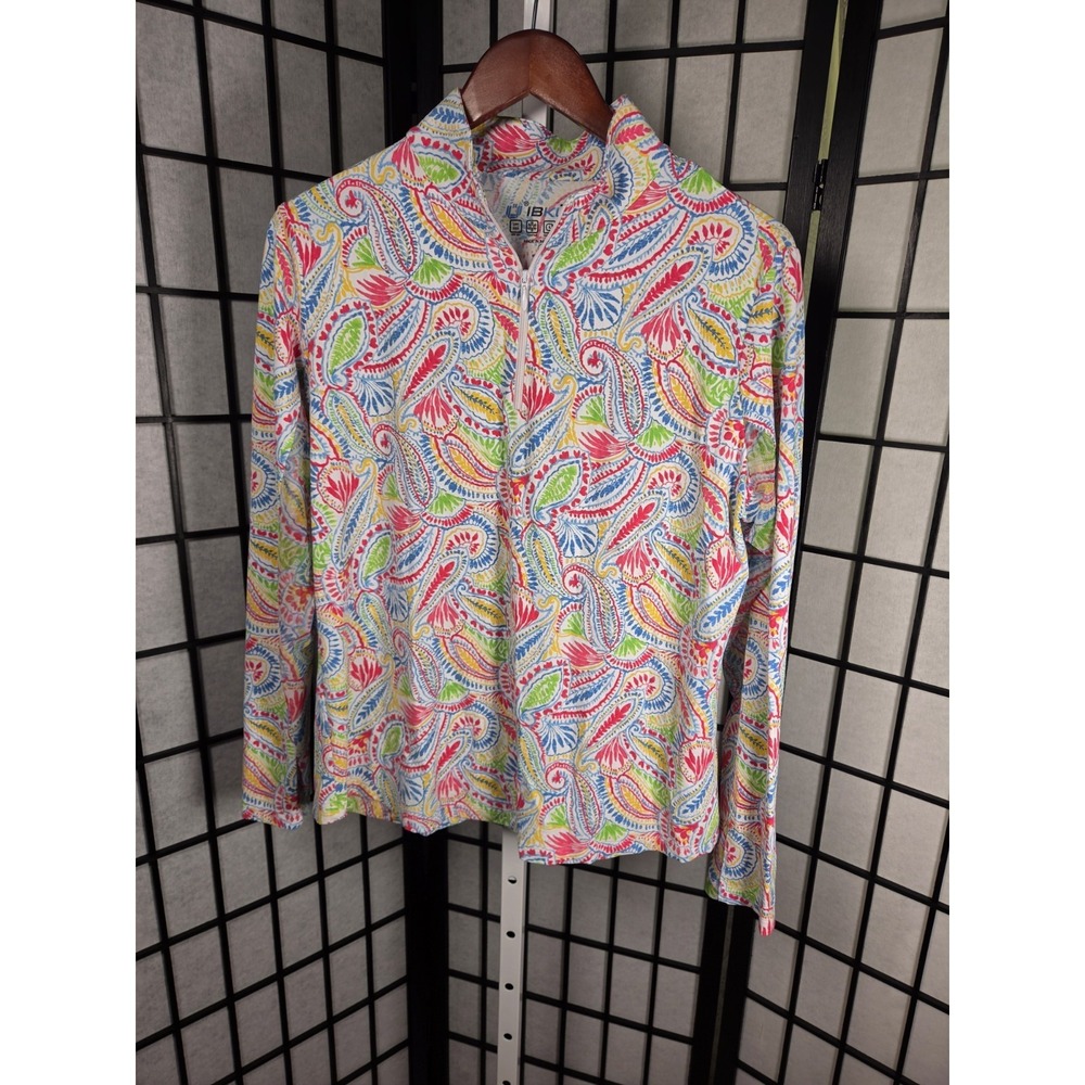 IBkul Quarter Zip Size XL Mock Neck Long Sleeve Golf Active UPF 50